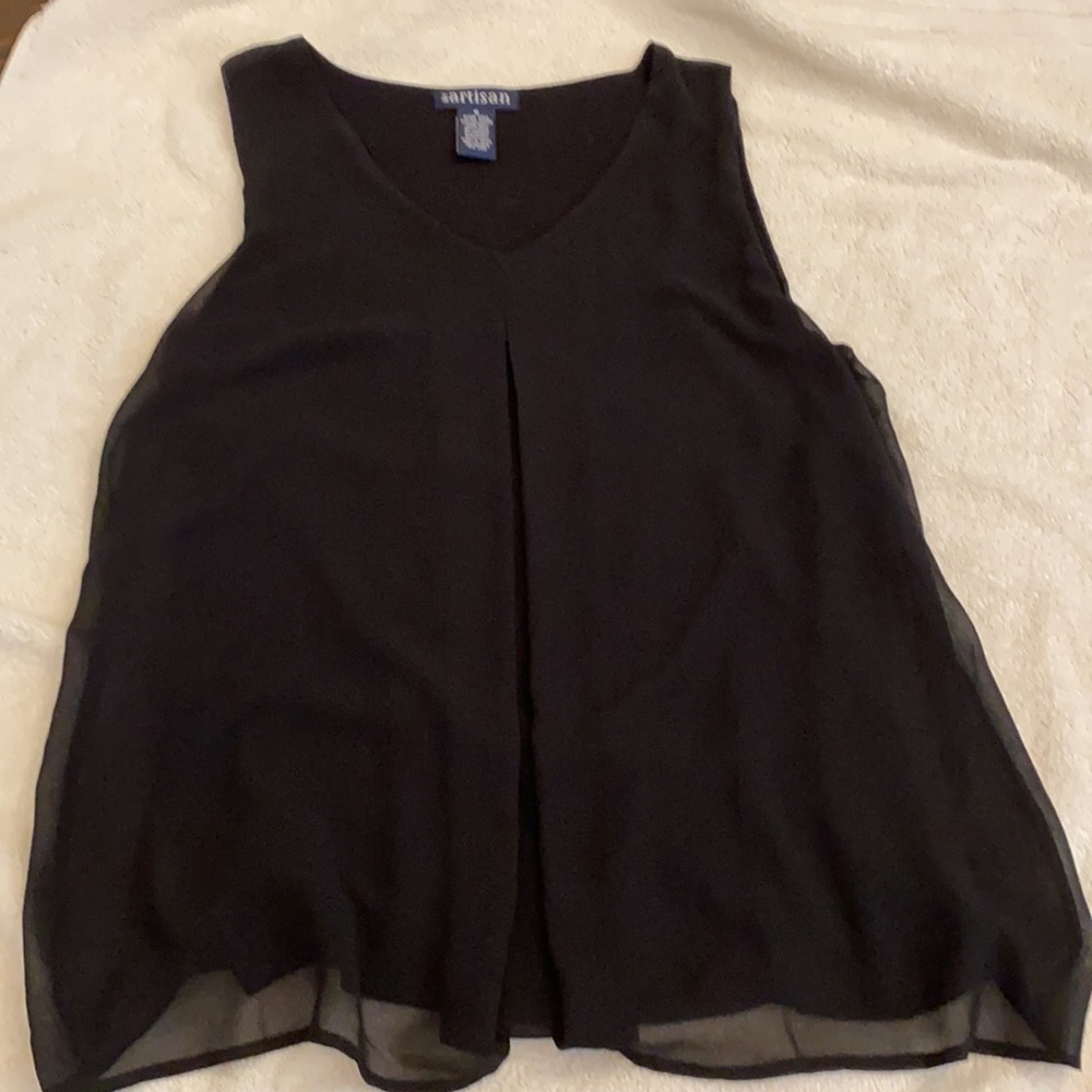 Black Chiffon Sleeveless Top
